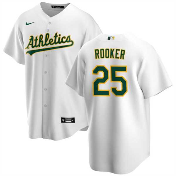 Men%27s Oakland Athletics #25 Brent Rooker White Cool Base Stitched Jersey Dzhi->oakland athletics->MLB Jersey